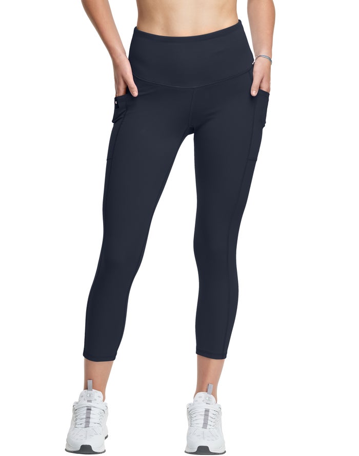 Champion Legging Dames - Donkerblauw - Absolute 3/4 Pocket ( 416358-CJY )